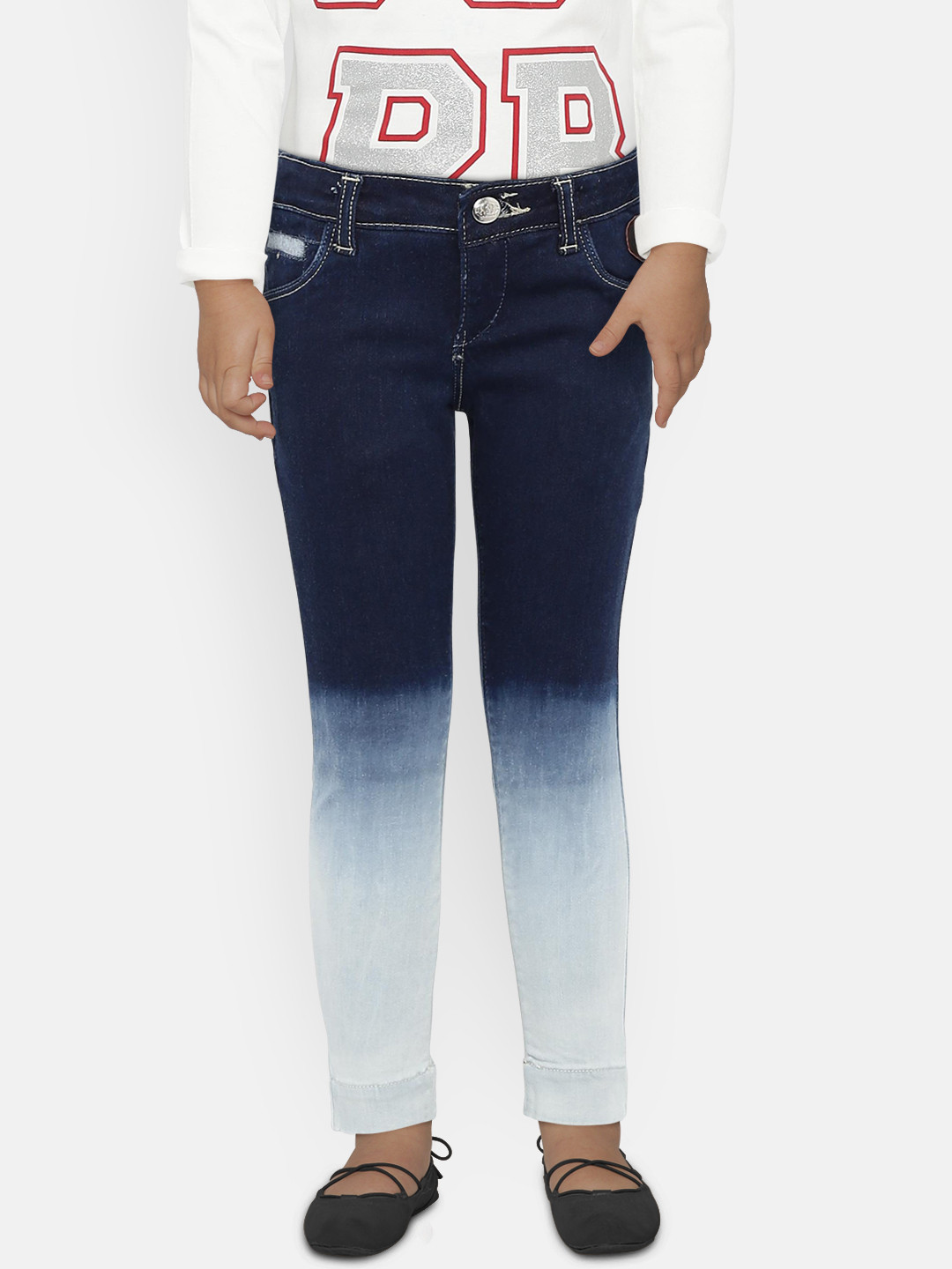 

Gini and Jony Girls Blue Regular Fit Mid-Rise Clean Look Jeans