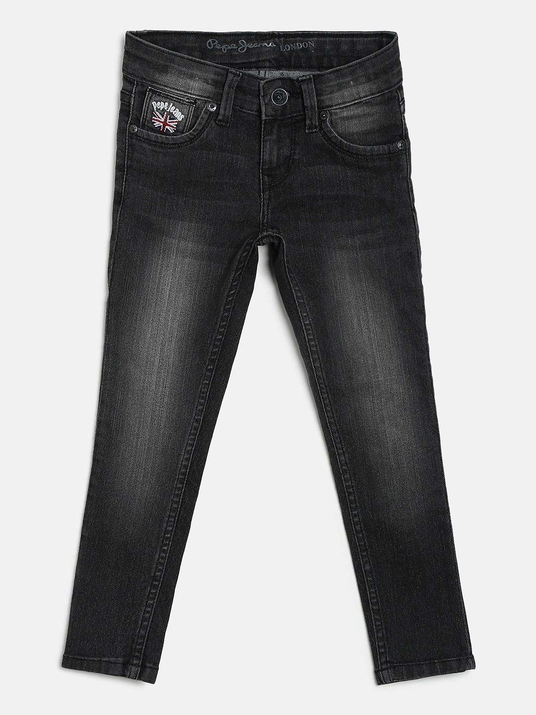 

Pepe Jeans Girls Black Skinny Fit Mid-Rise Clean Look Stretchable Jeans