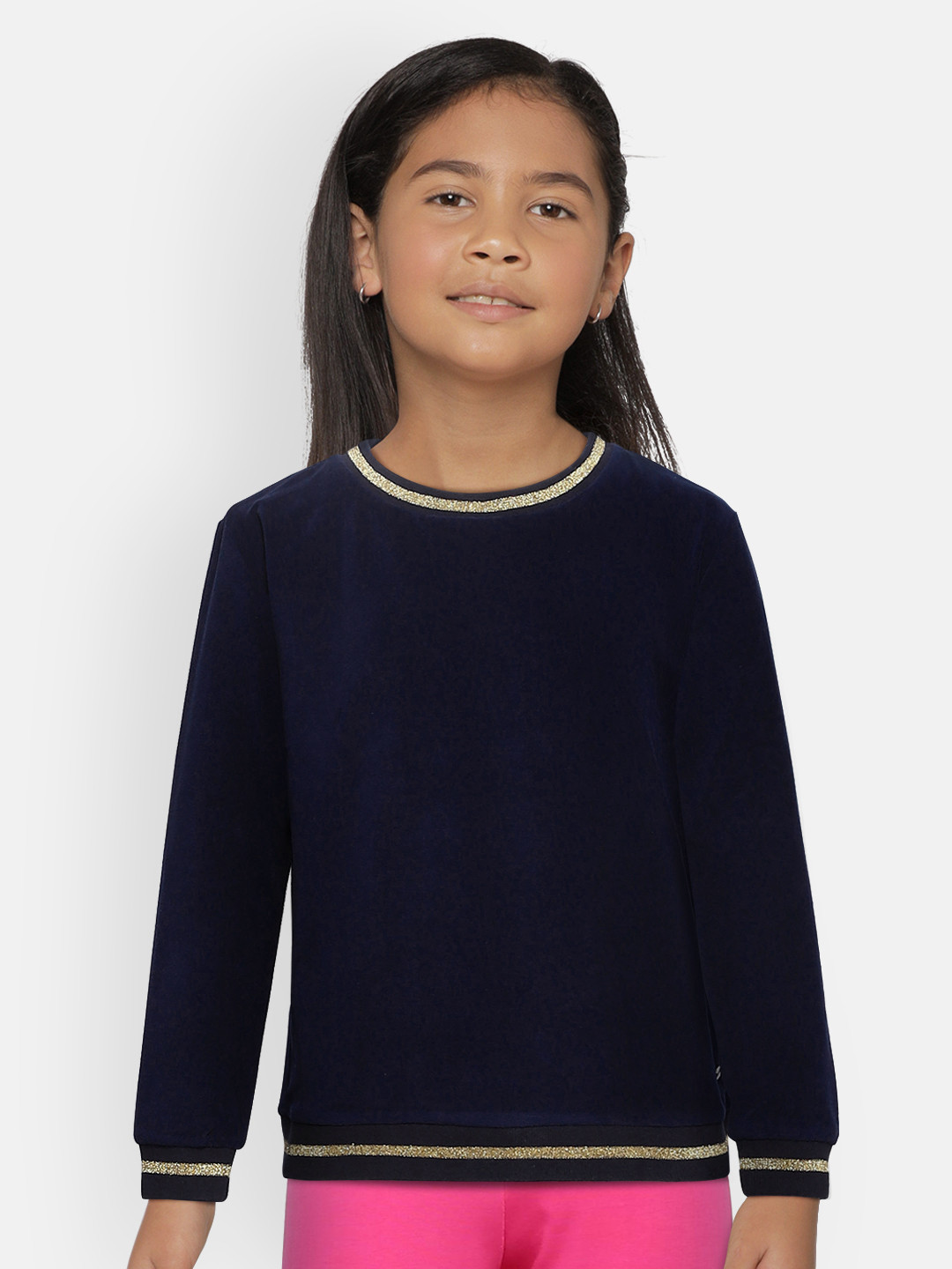 

Pepe Jeans Girls Navy Blue Solid Pullover