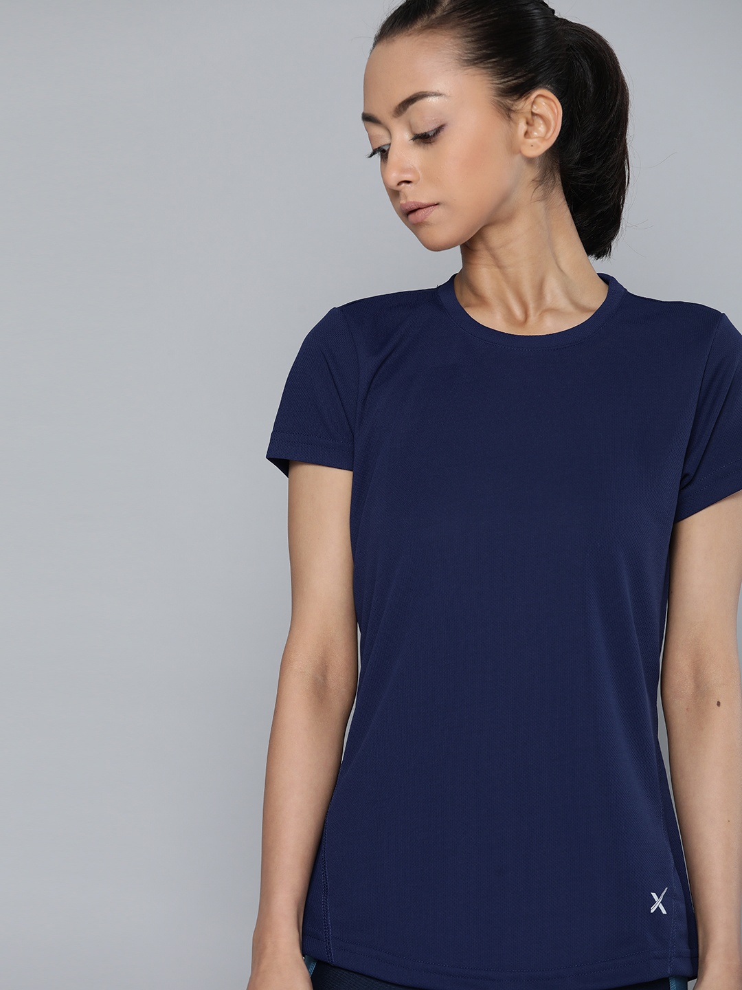 

HRX by Hrithik Roshan Women Navy Blue Rapid-Dry Running T-shirt