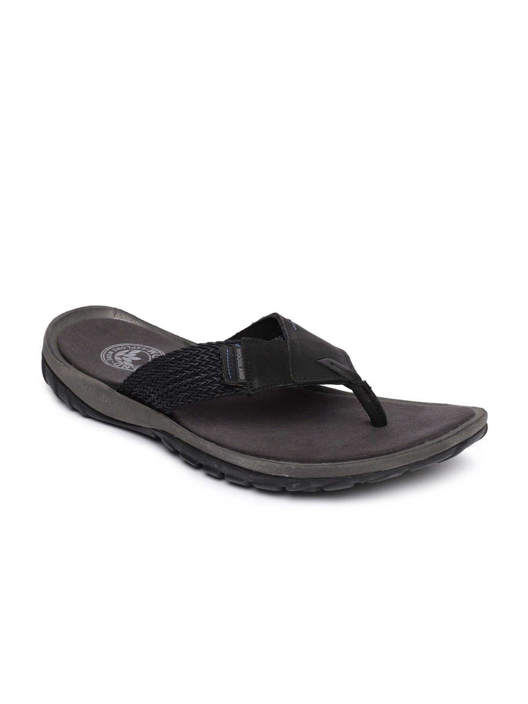 

Woodland Men Black Leather Comfort Sandals