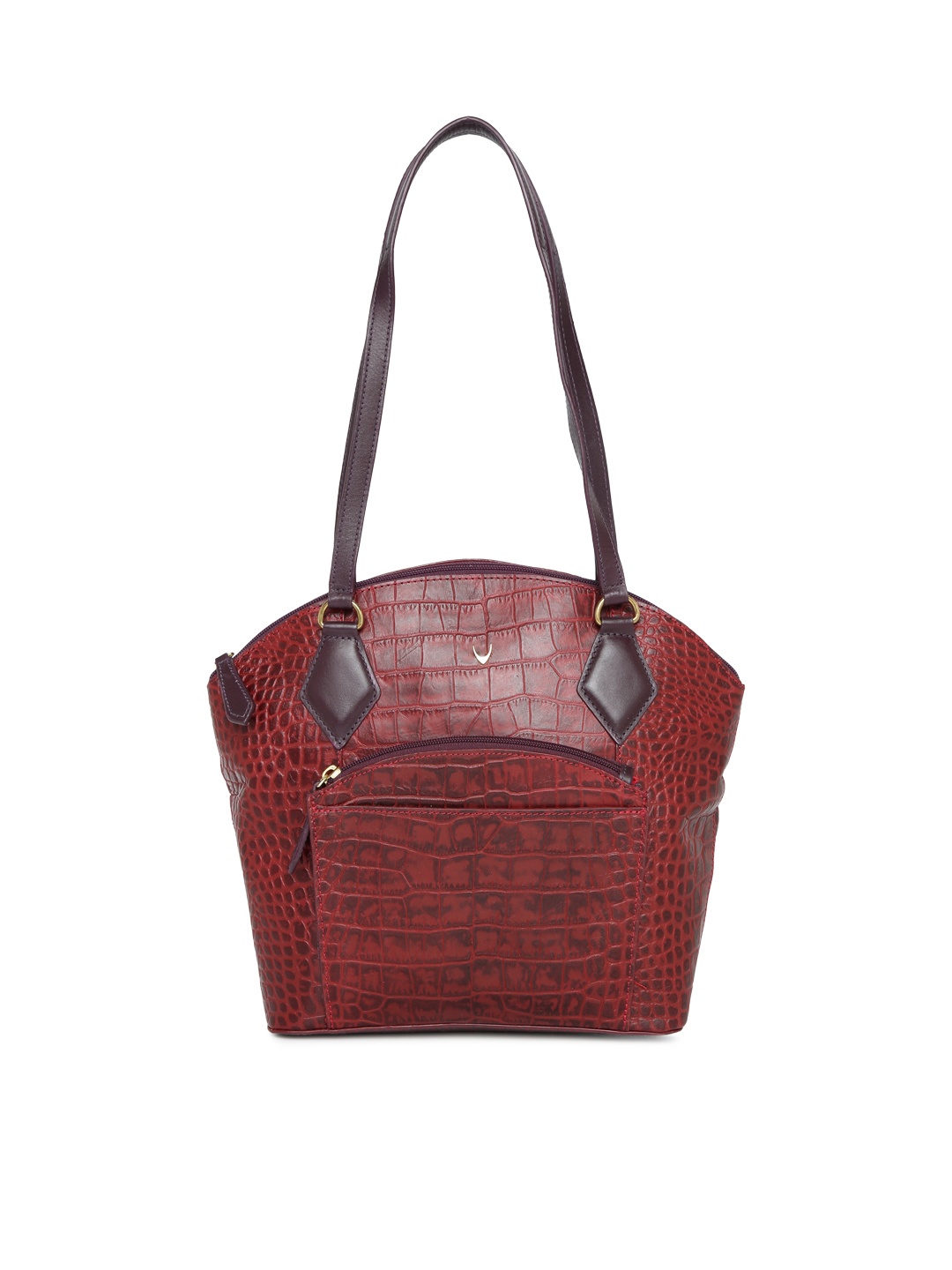 

Hidesign Maroon Textured Leather Shoulder Bag