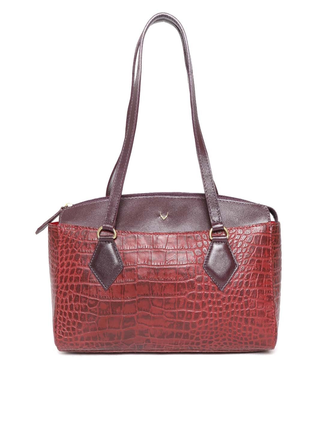 

Hidesign Maroon Textured Shoulder Bag