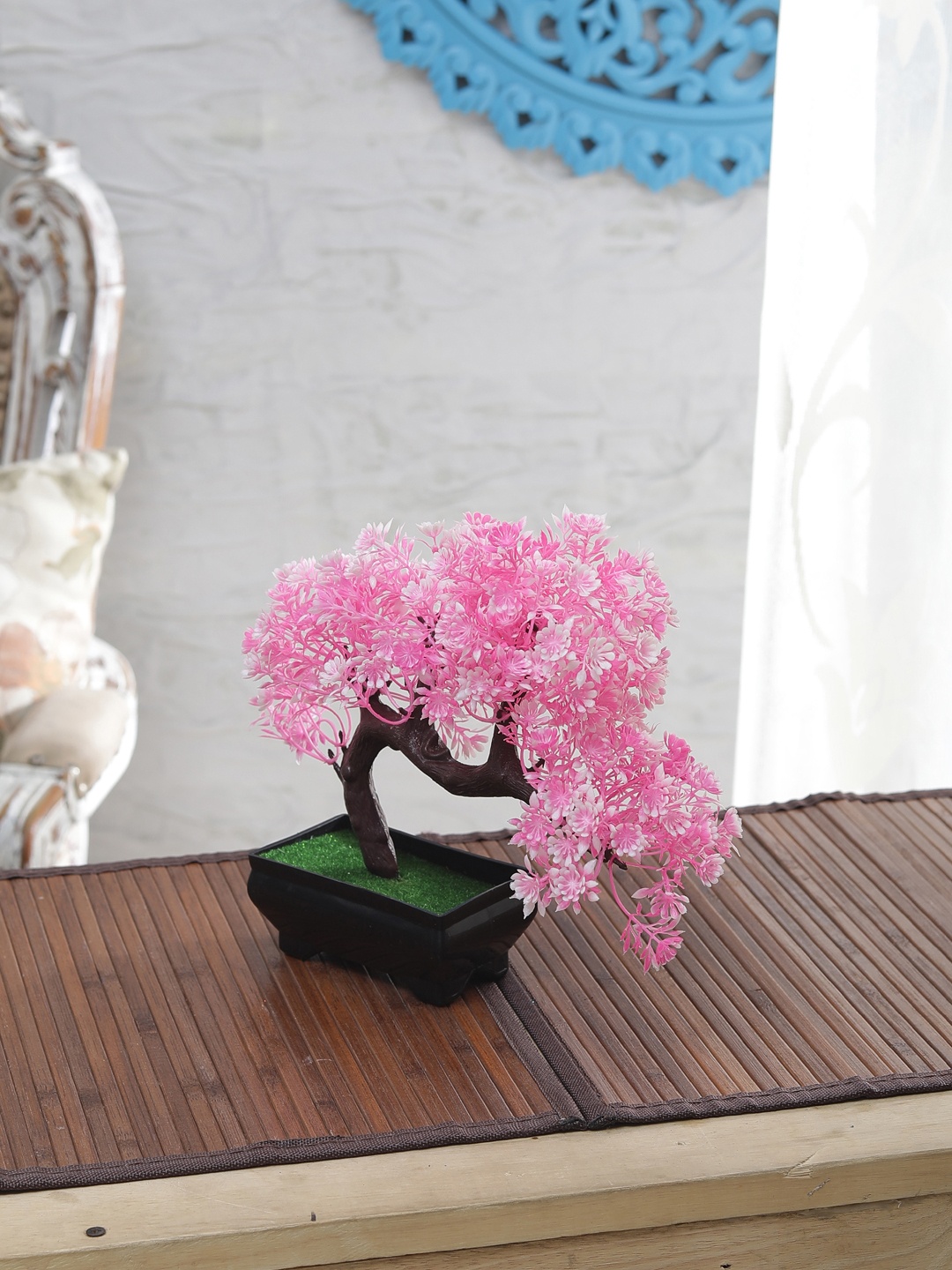 

FOLIYAJ Pink & White Artificial Plant With Pot