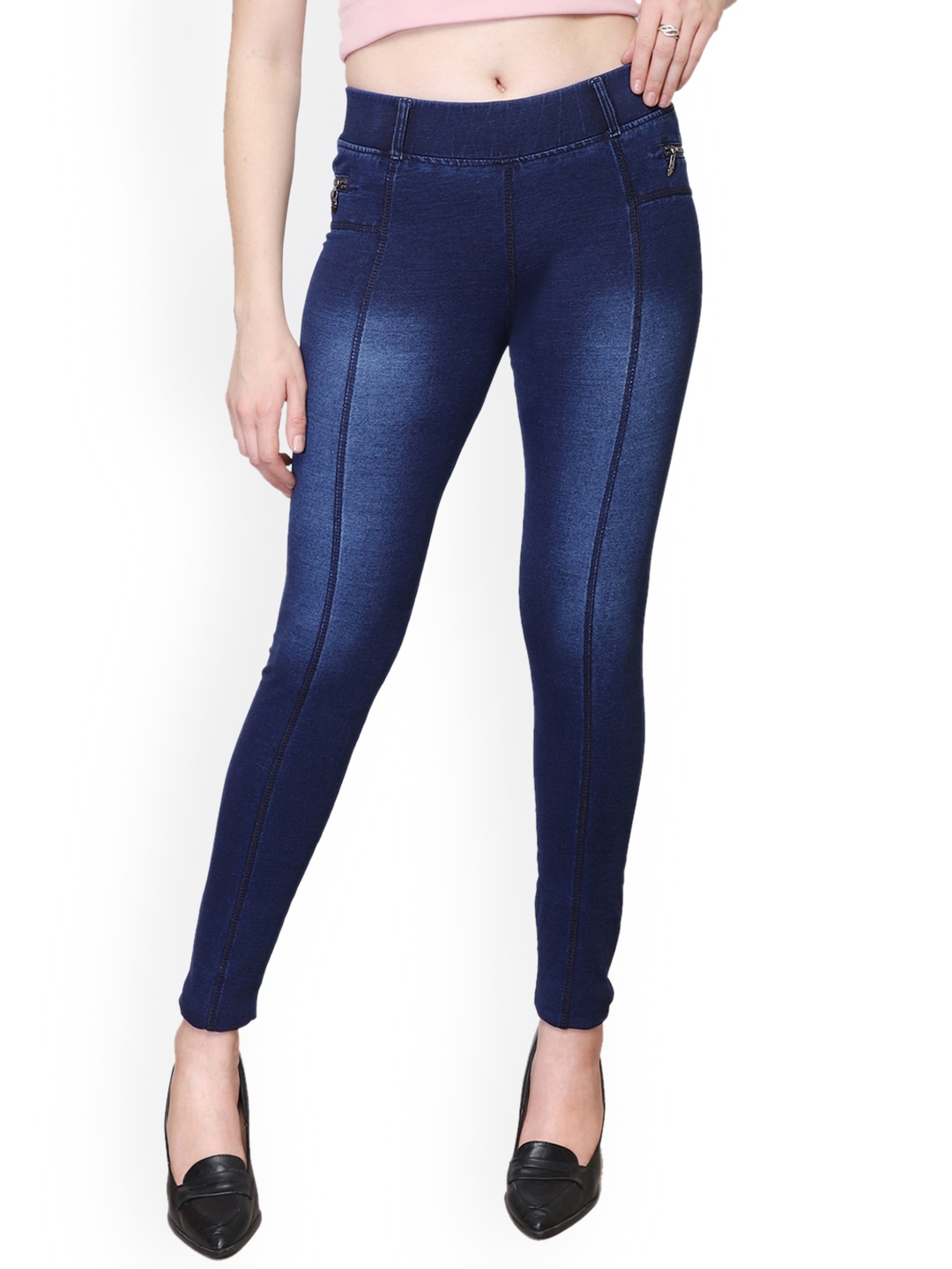 

Westwood Women Blue Solid Skinny Fit Denim Jeggings