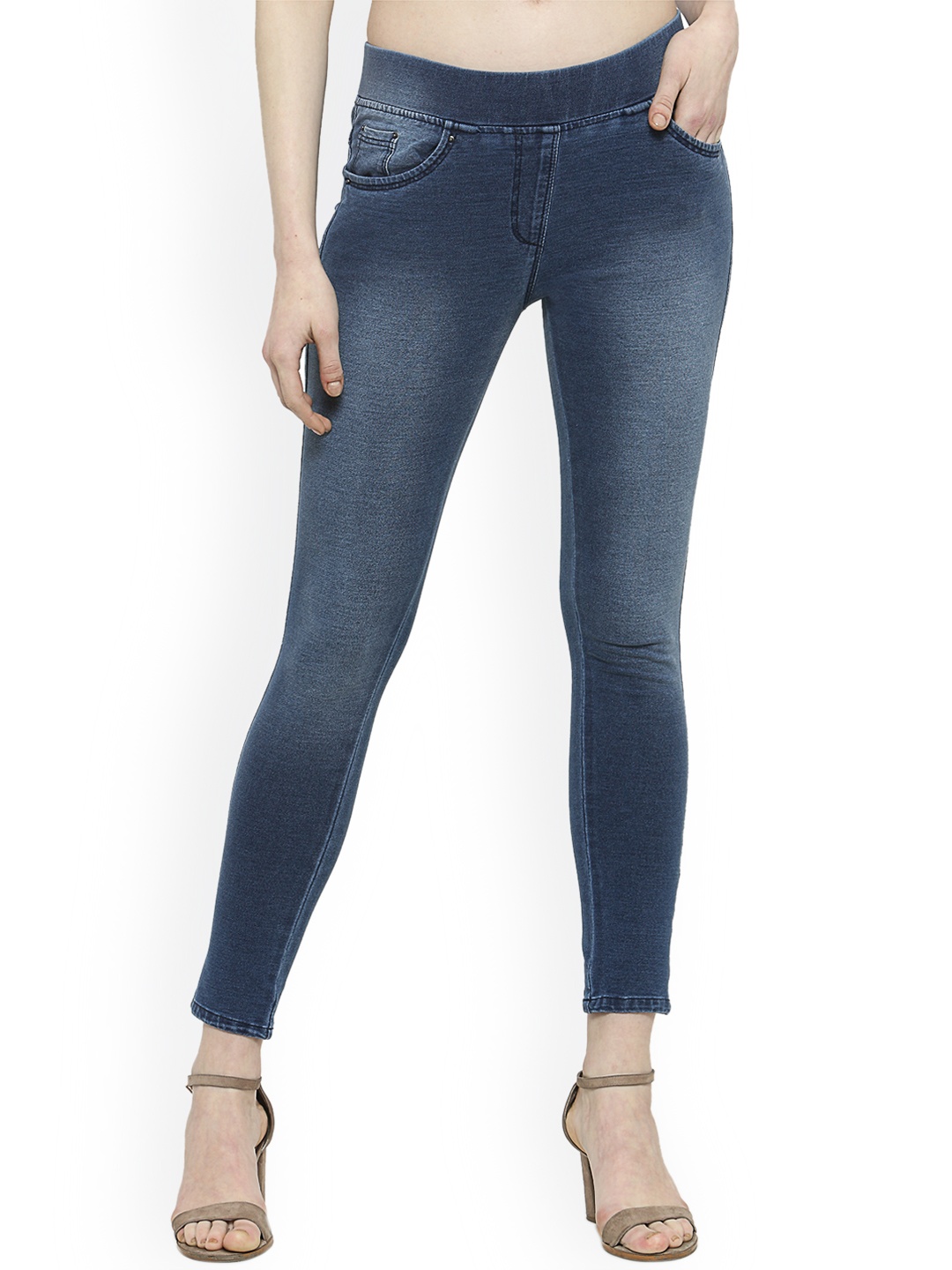 

Westwood Women Blue Solid Skinny Fit Denim Jeggings