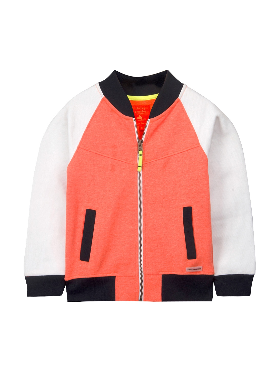 

Cherry Crumble Unisex Orange & White Solid Sweatshirt