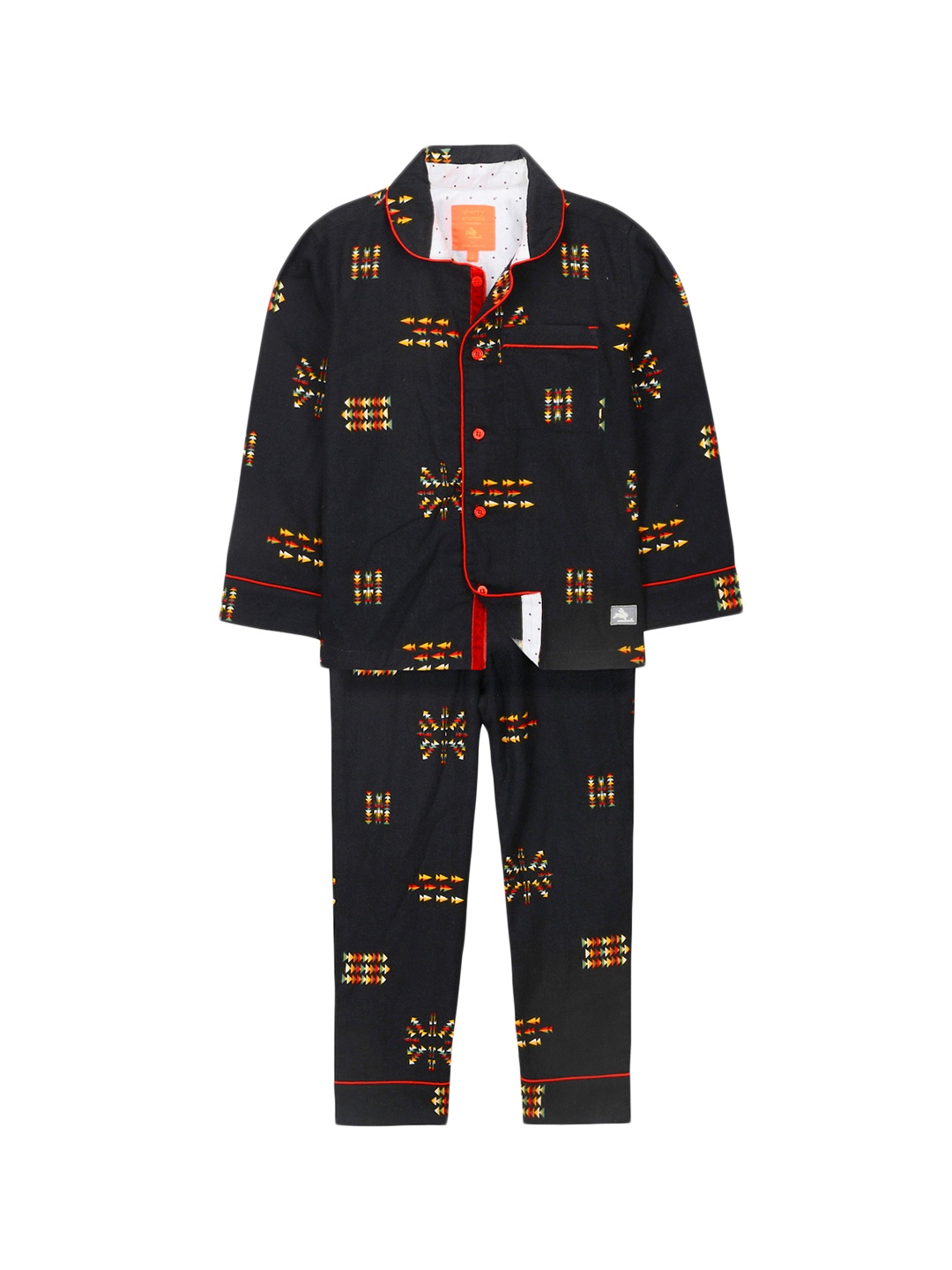 

Cherry Crumble Kids Black Printed Night suit WS-NSUIT