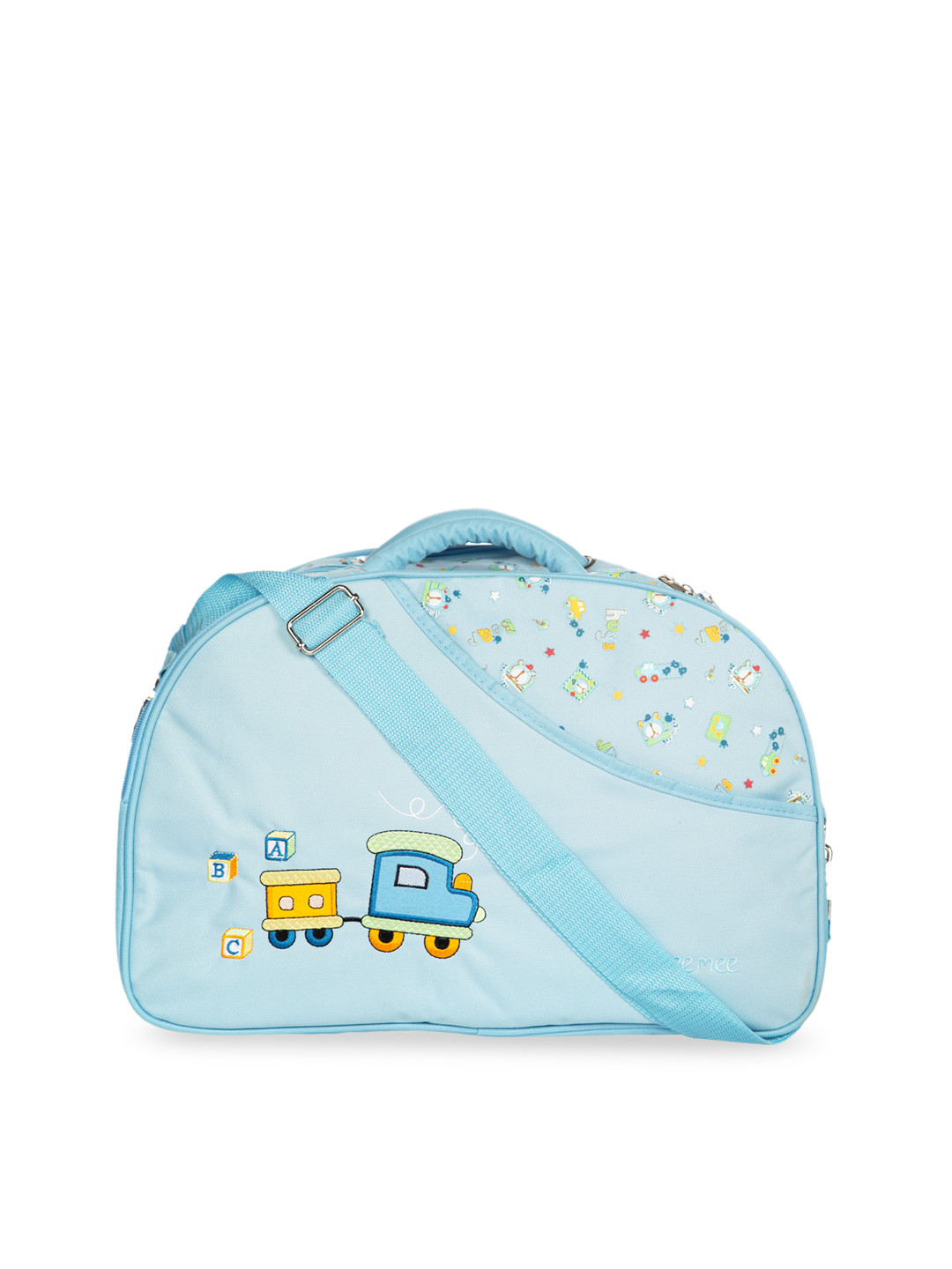 

MeeMee Kids Blue Printed Multifunctional Baby Diaper Bag