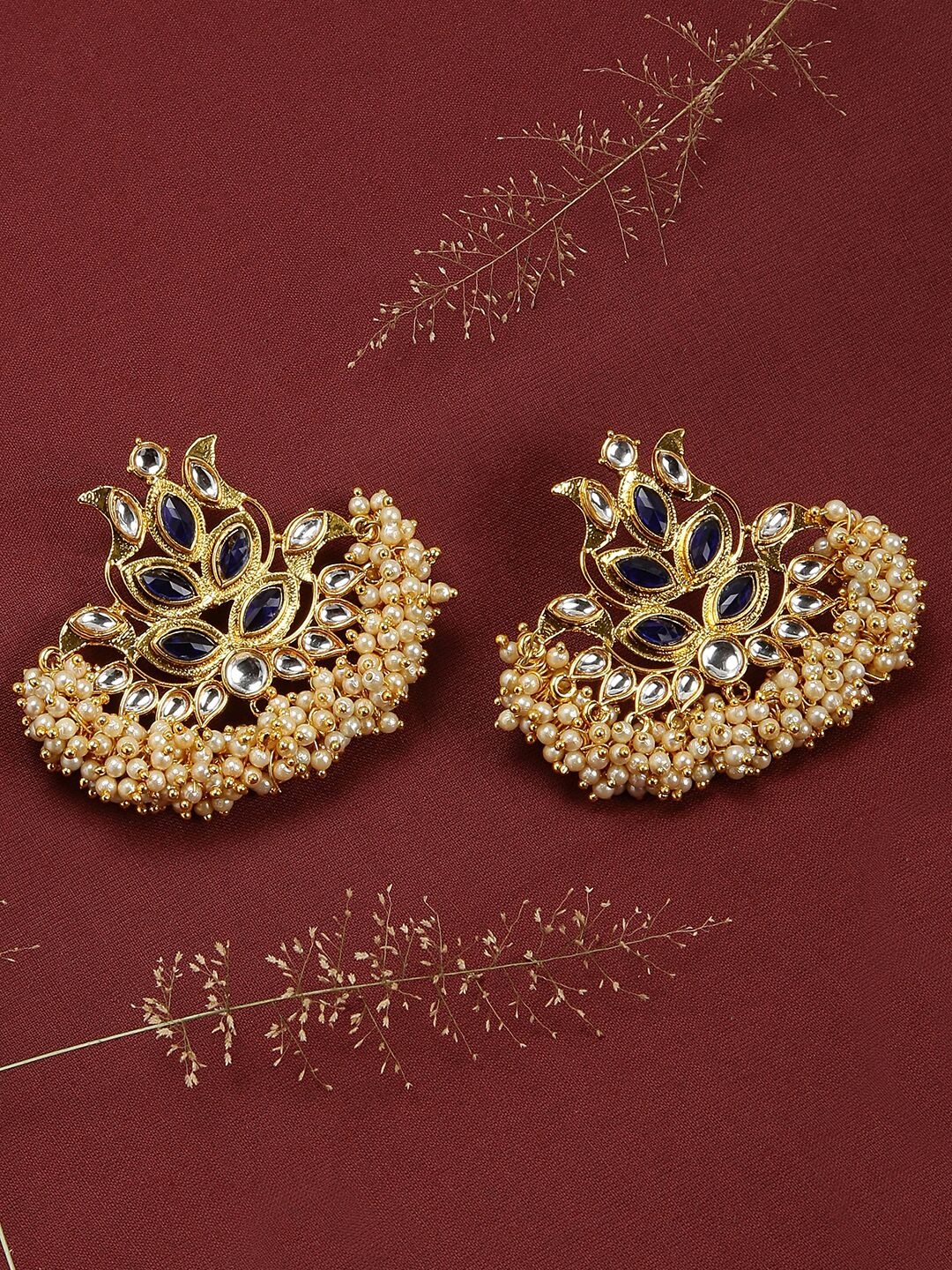 

Fida Gold-Toned & Blue Geometric Chandbalis
