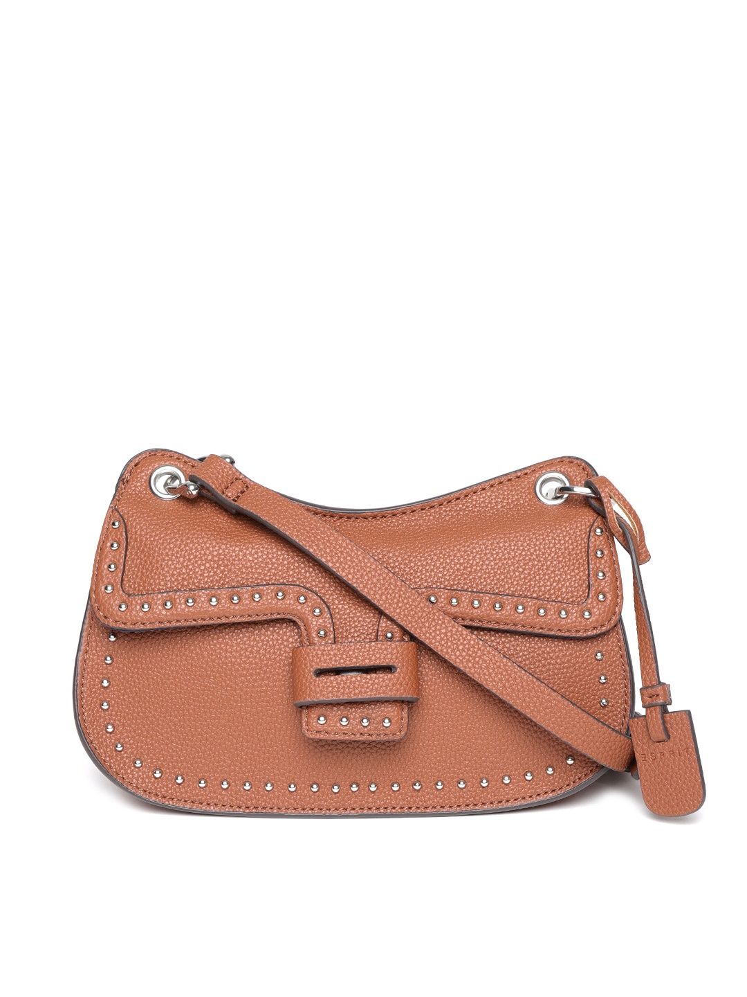 

ESPRIT Brown Solid Sling Bag with Studded Detail