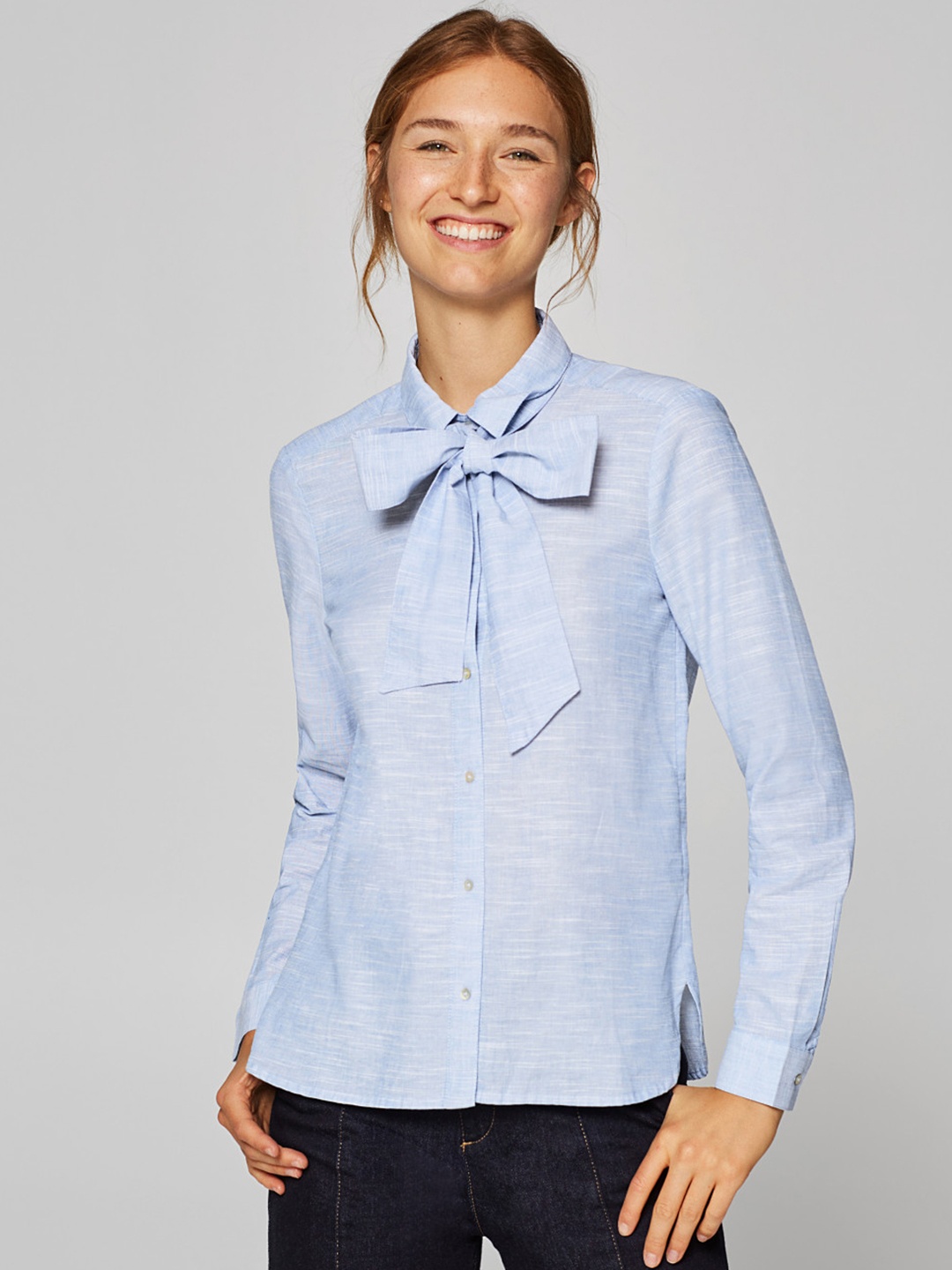 

ESPRIT Women Blue Regular Fit Solid Casual Shirt