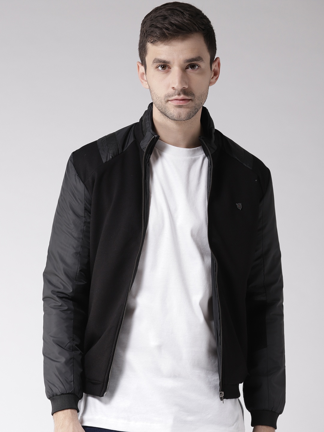 

Fort Collins Men Black Solid Bomber Jacket