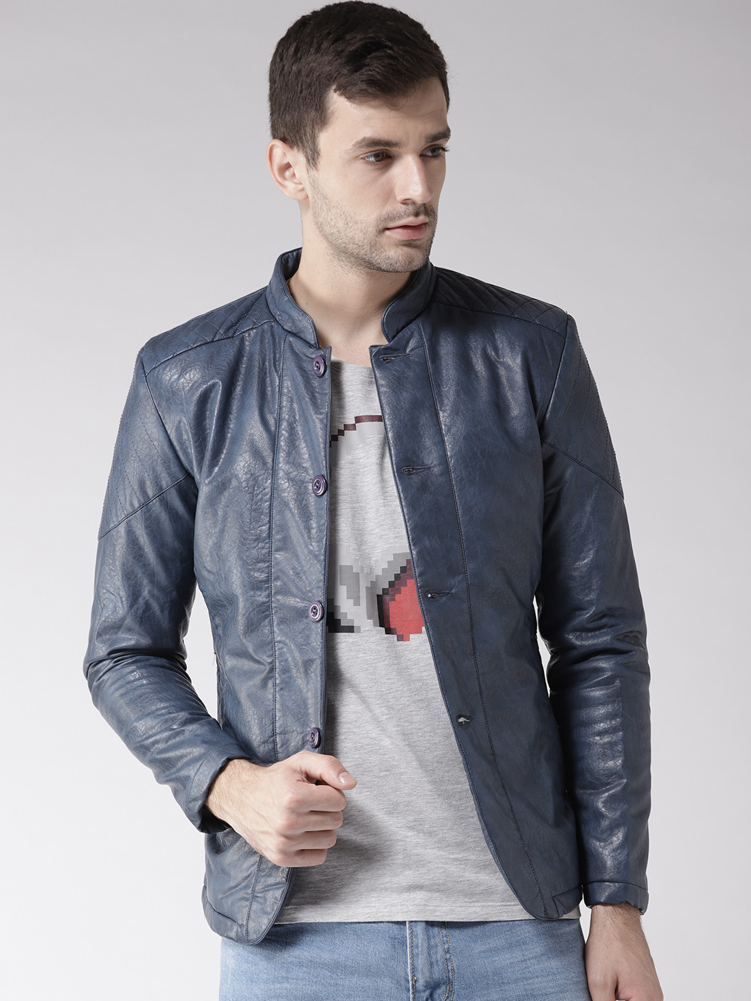 

Fort Collins Men Navy Blue Solid Tailored Jacket