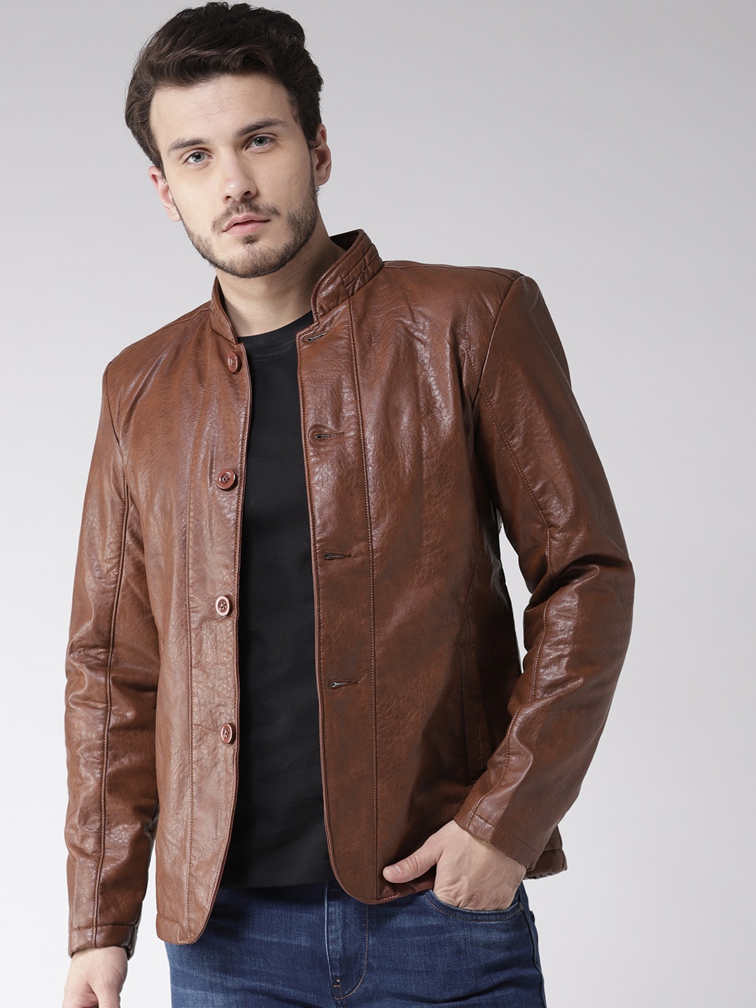 

Fort Collins Men Rust Brown Solid Tailored Jacket