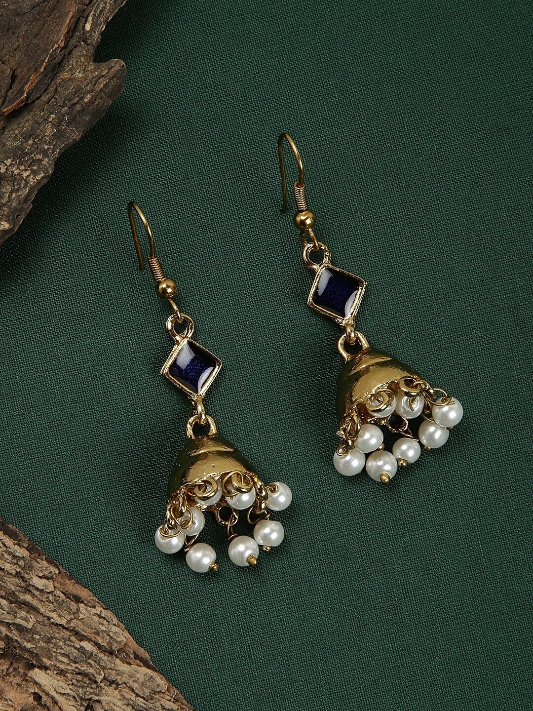 

Fida Gold-Toned Dome Shaped Jhumkas