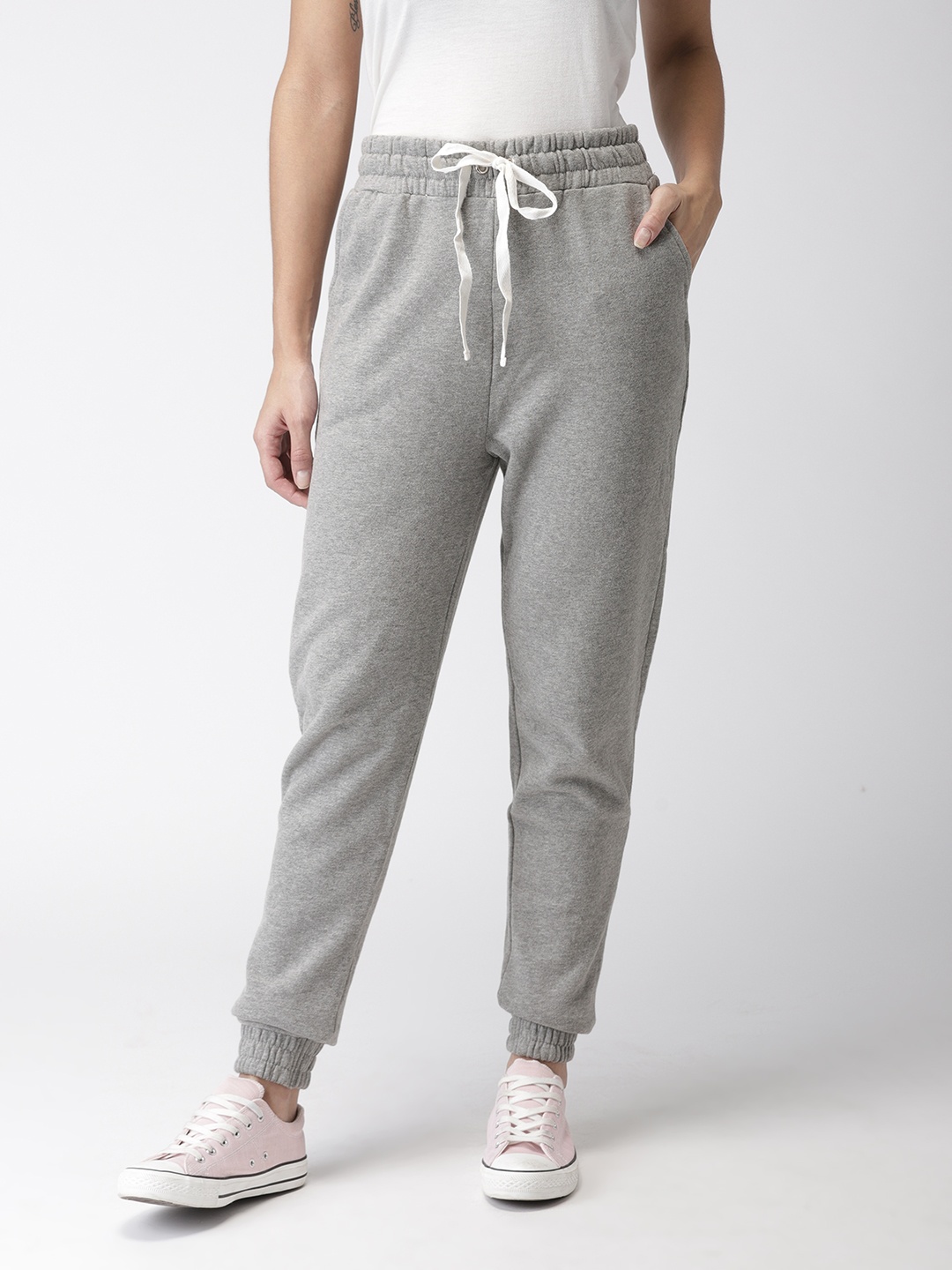 

FOREVER 21 Women Grey Regular Fit Solid Joggers