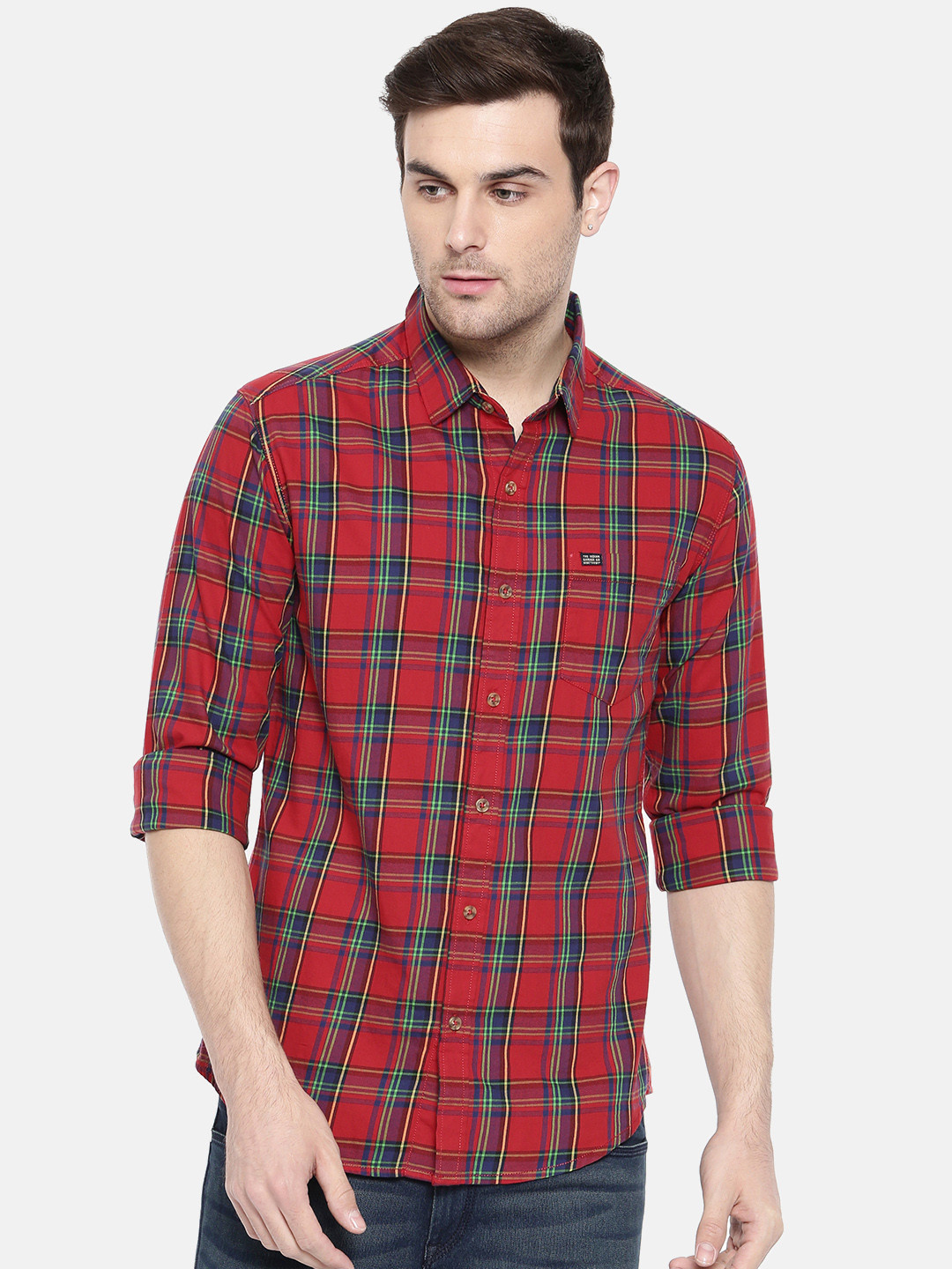 

The Indian Garage Co Men Red & Blue Checked Casual Shirt