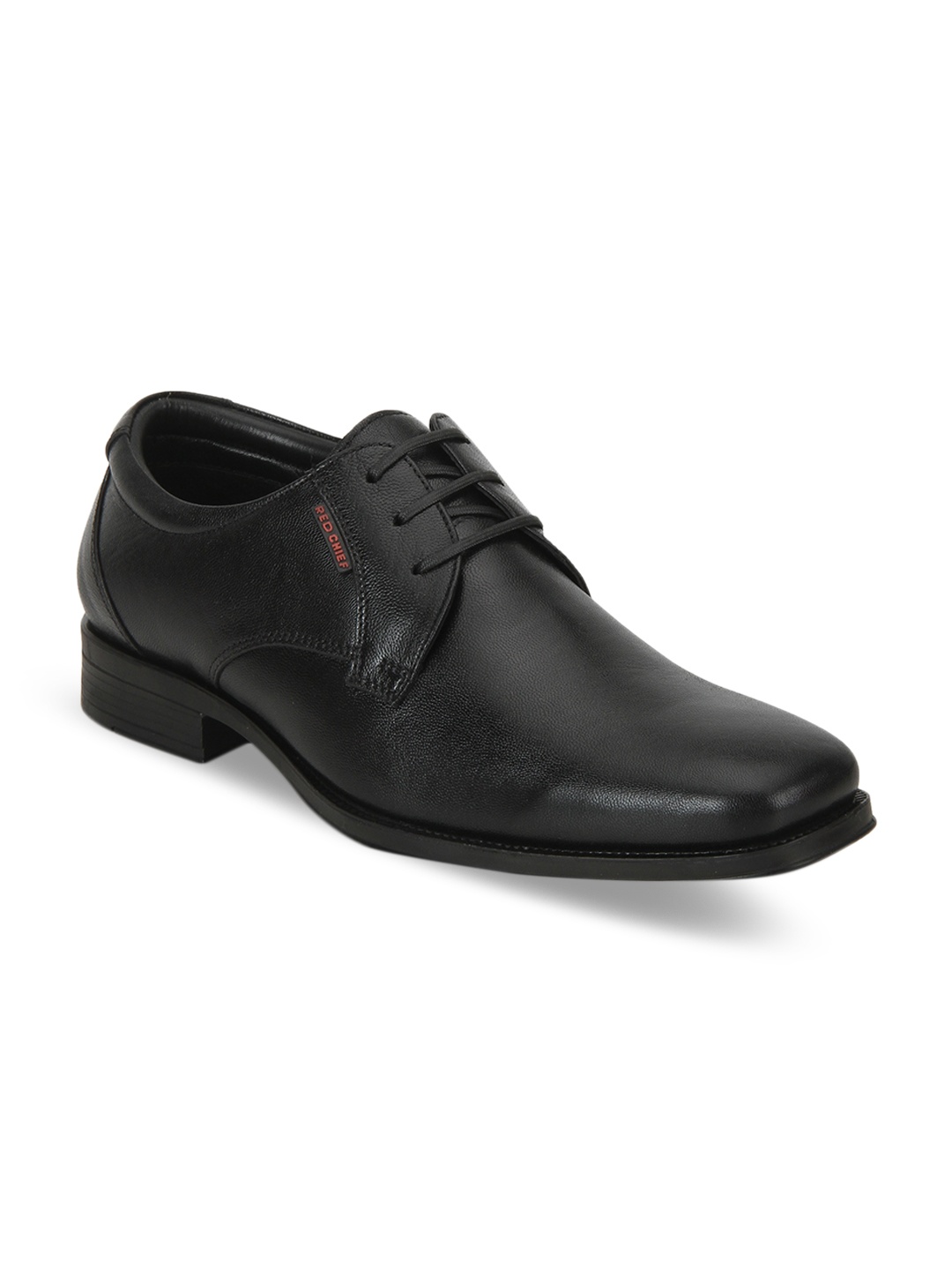 

Red Chief Men Black Solid Leather Formal Derbys