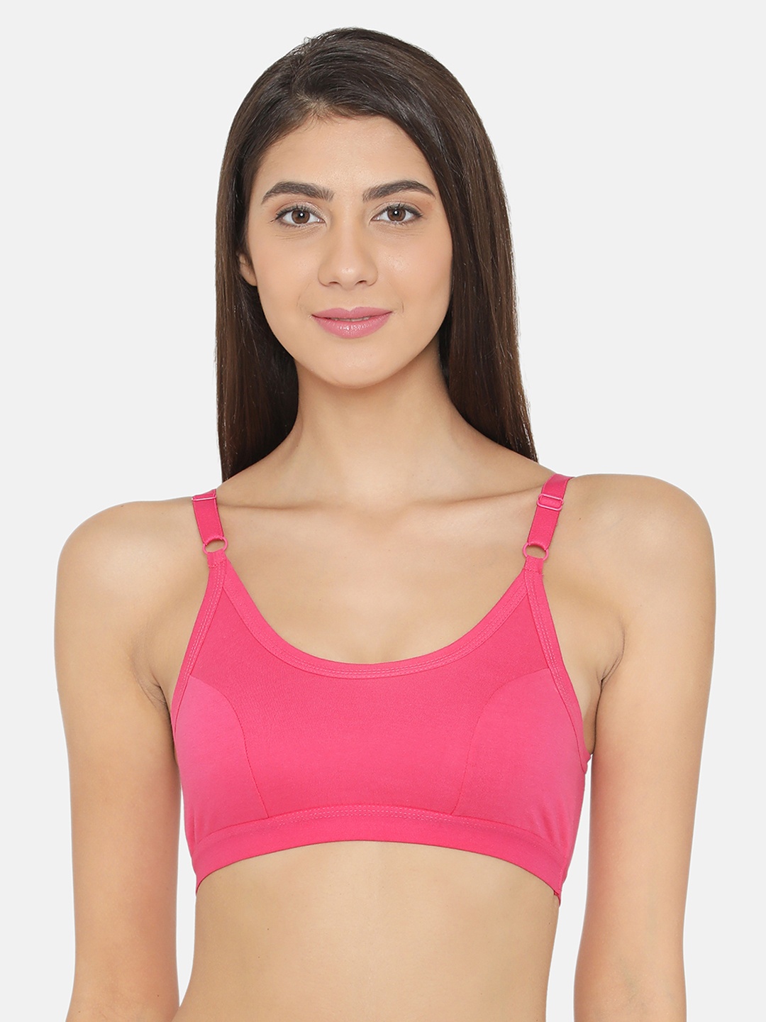 

Clovia Pink Cotton Non-Padded Non-Wired Sports Bra