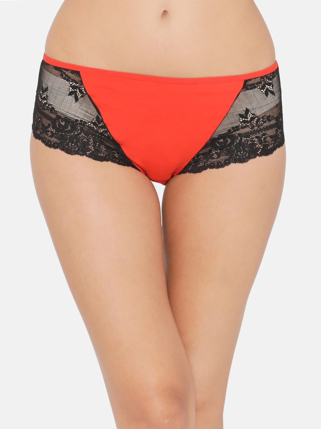 

Clovia Women Orange & Black Coloublocked Hipster Briefs PN2384P16