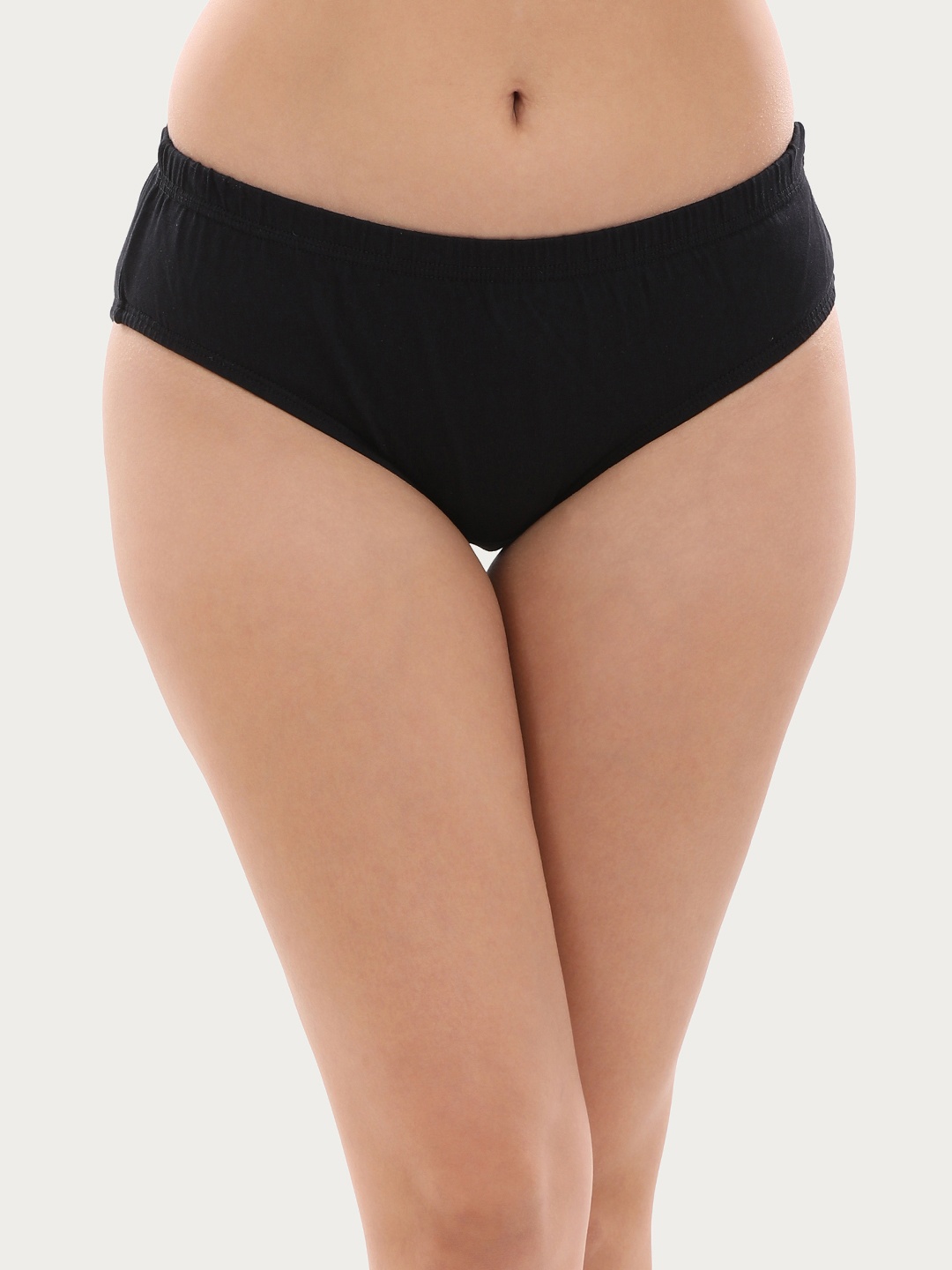 

Clovia Women Black Solid Mid Waist Hipster Briefs PN2508P13