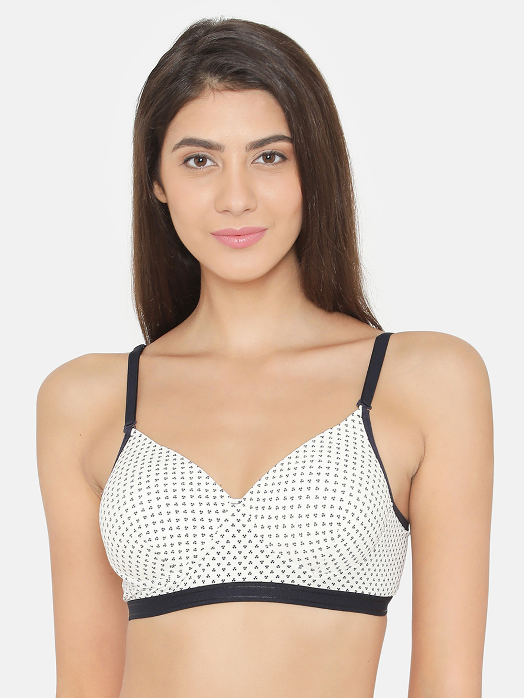 

Clovia Padded Non-Wired Printed Multiway T-Shirt Bra, White
