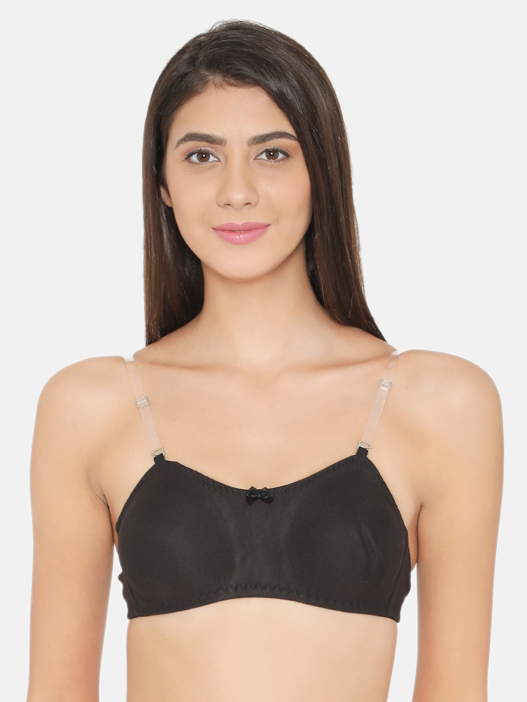 

Clovia Black Solid Non-Wired Non Padded T-shirt Bra BR0685P1340C