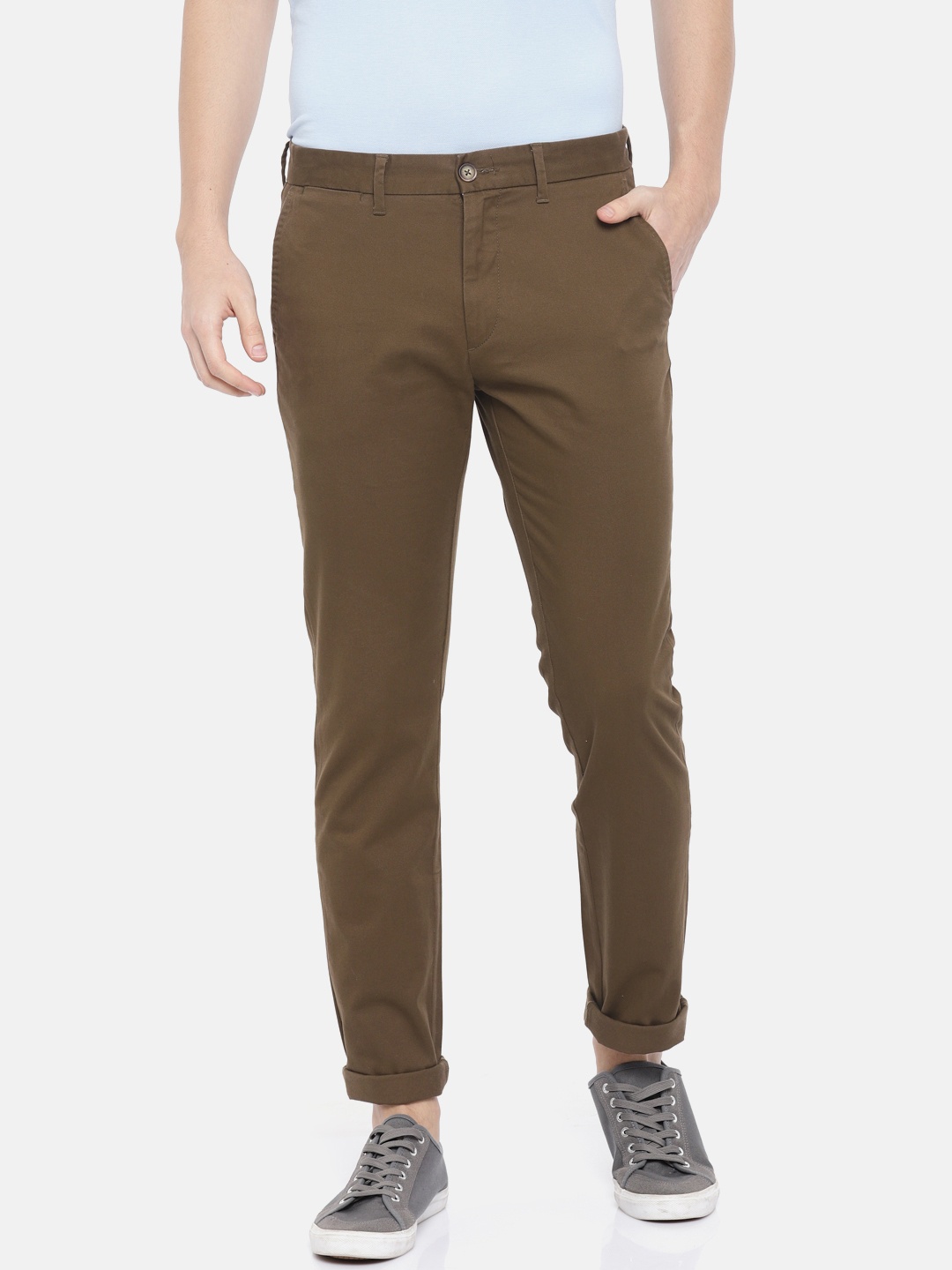 

U.S. Polo Assn. Men Olive Brown Slim Fit Chinos