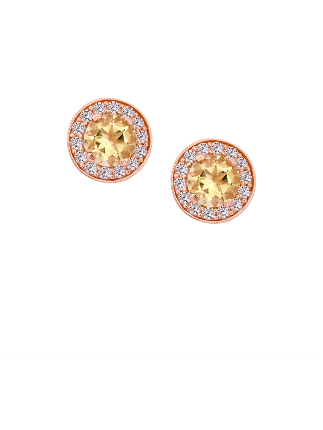 

TALISMAN Rose Gold-Plated Circular Handcrafted Studs