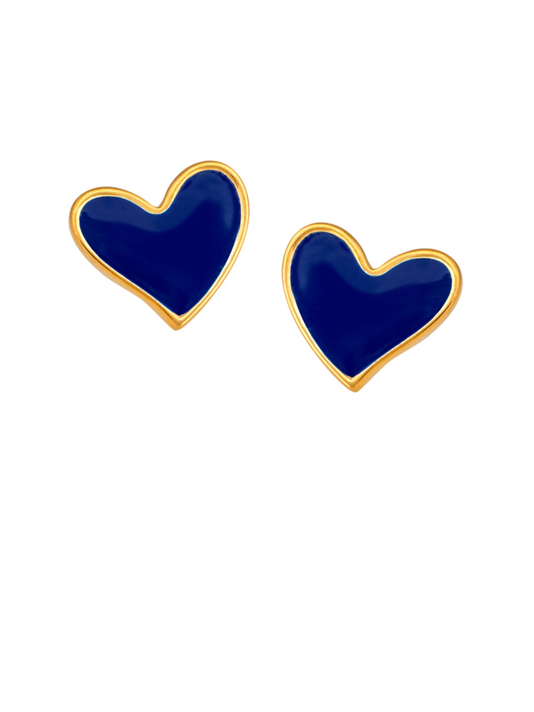 

TALISMAN Blue Gold-Plated Enamelled Heart Shaped Studs