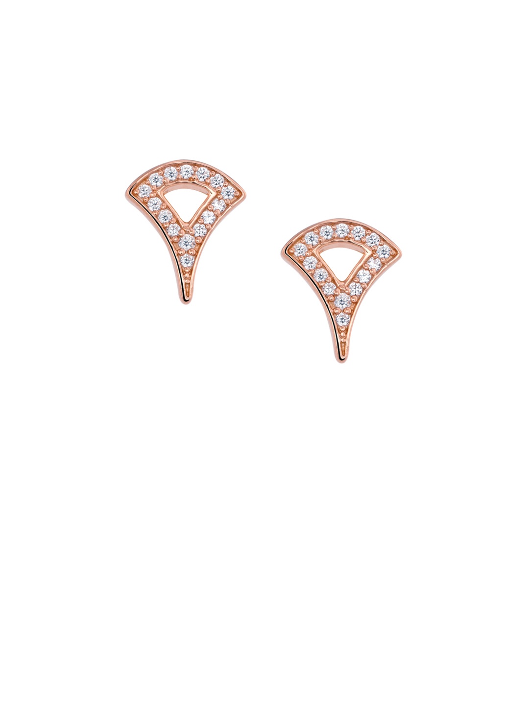 

TALISMAN Rose Gold-Plated Triangular Handcrafted Studs