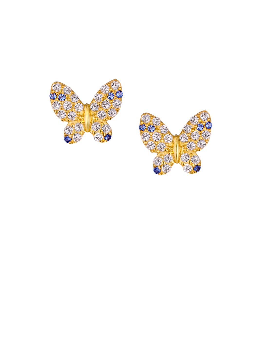 

TALISMAN Gold-Plated Handcrafted Cubic Zirconia Studded Contemporary Studs