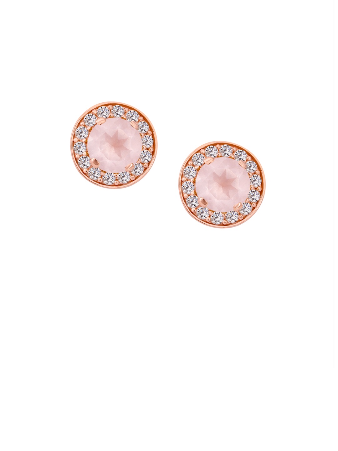 

TALISMAN Silver-Toned & Rose Gold-Plated Handcrafted Circular Studs