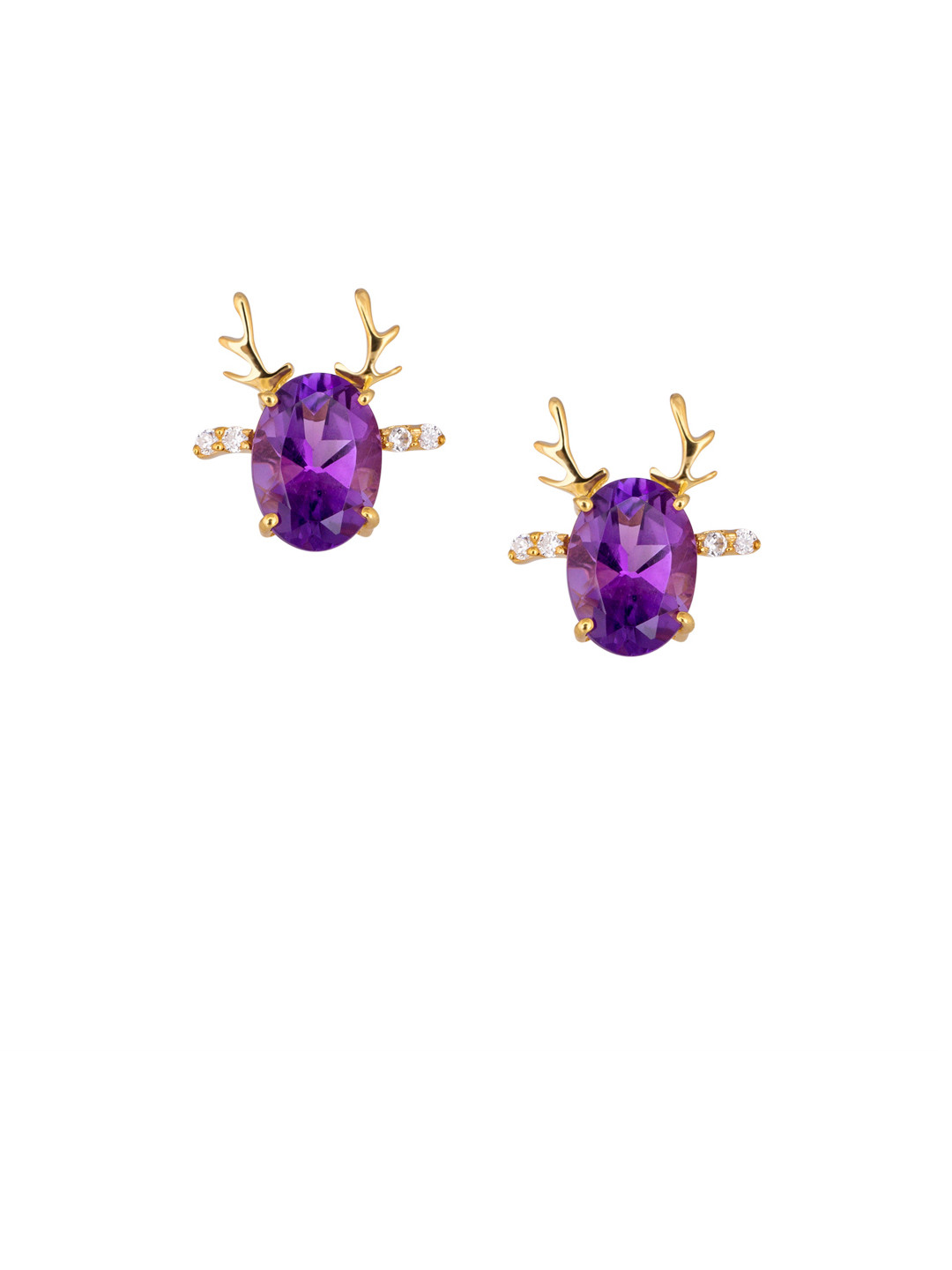

TALISMAN Gold-Plated & Purple Handcrafted Contemporary Studs
