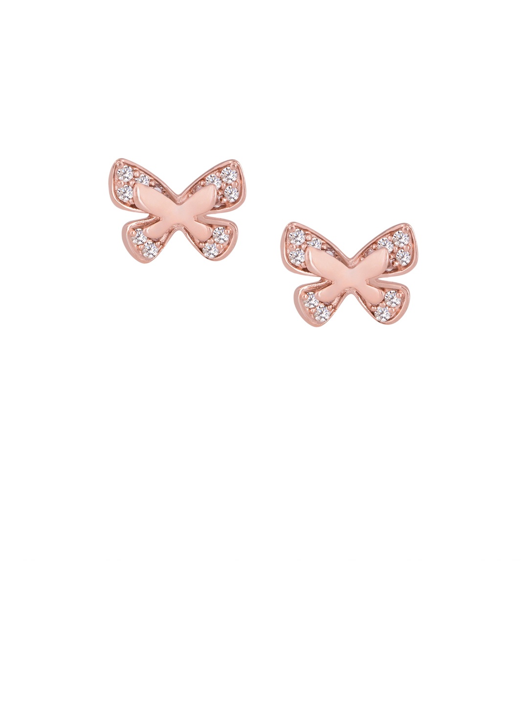 

TALISMAN Rose Gold-Plated White Handcrafted Contemporary Studs