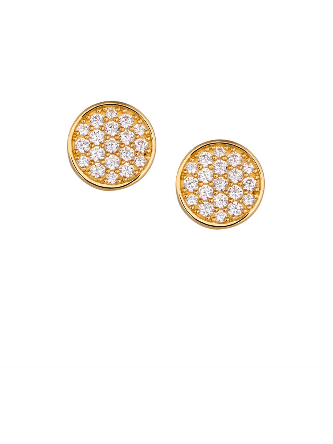 

TALISMAN Gold-Plated White Handcrafted Circular Studs