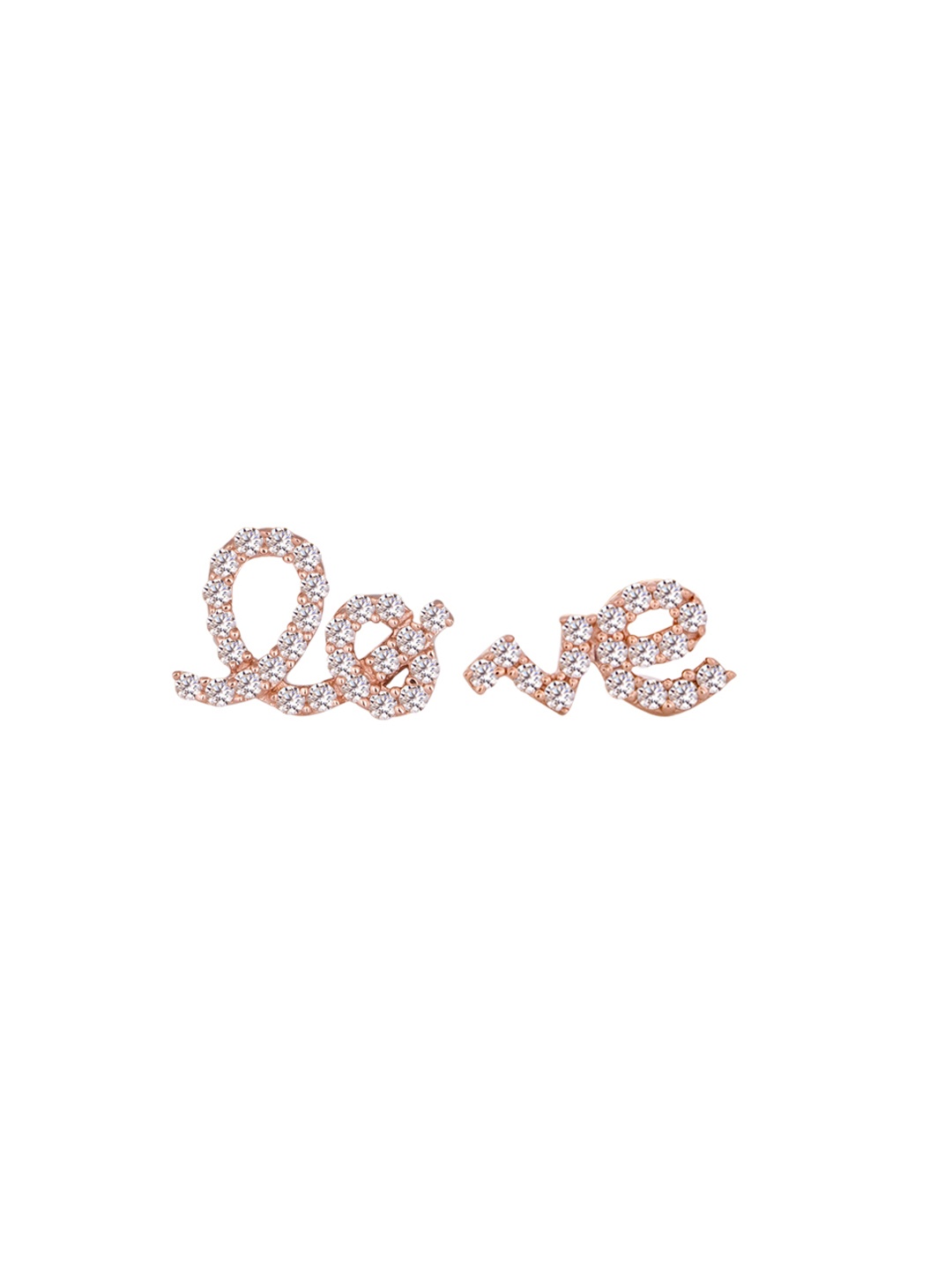 

TALISMAN Rose Gold-Plated Sterling Silver CZ-Studded Quirky Mismatch Stud Earrings