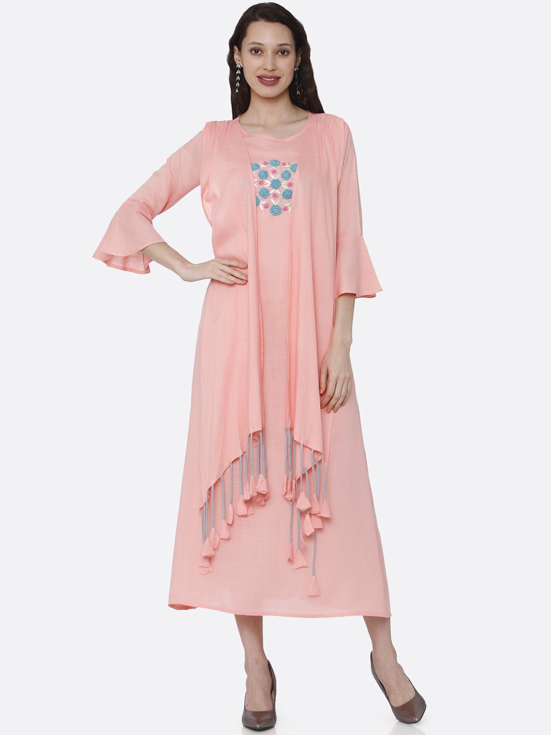 

RAISIN Women Pink Solid A-Line Dress
