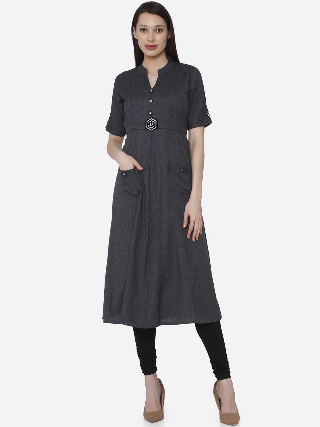 

RAISIN Grey A-Line Kurta