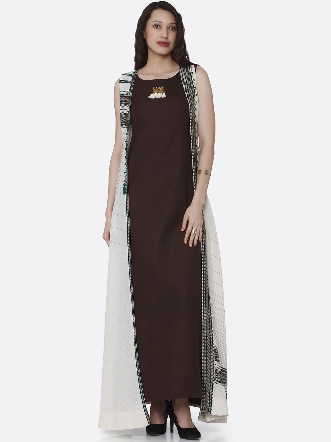 

RAISIN Women Brown Printed A-Line Dress