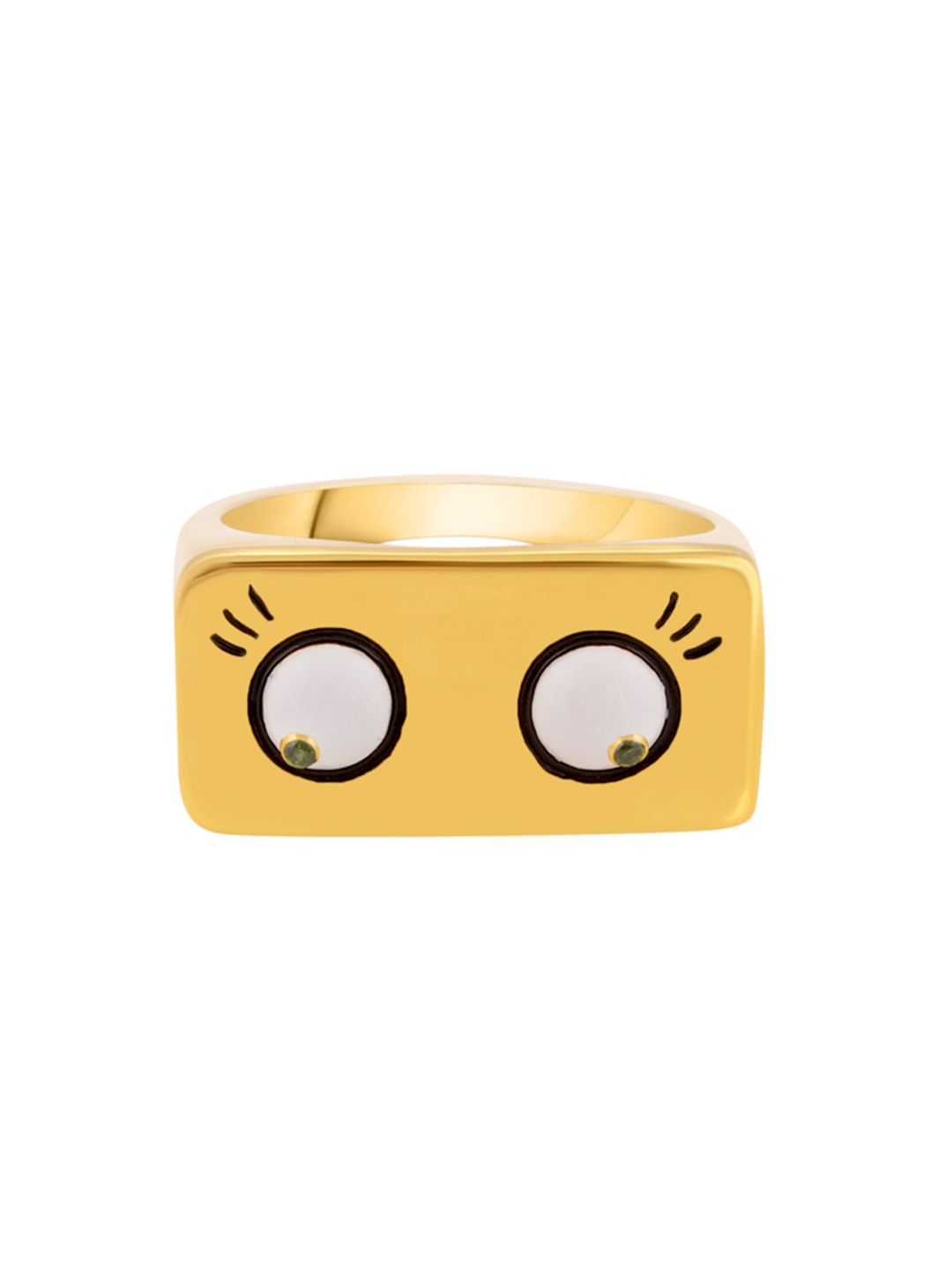 

TALISMAN Women Gold-Plated Cubic Zirconia-Studded Handcrafted Ring