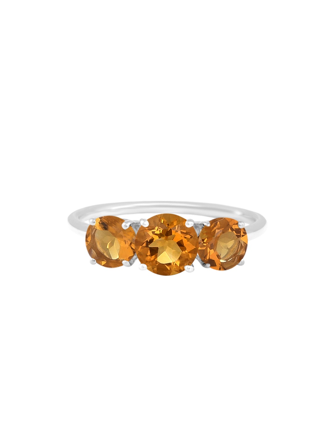 

TALISMAN Women Handcrafted Rhodium-Plated 925 Sterling Silver Stone-Studded Ring