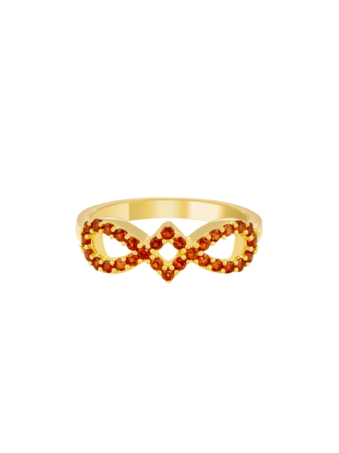 

TALISMAN Women Gold-Plated & Red Garnet-Studded Handcrafted Ring