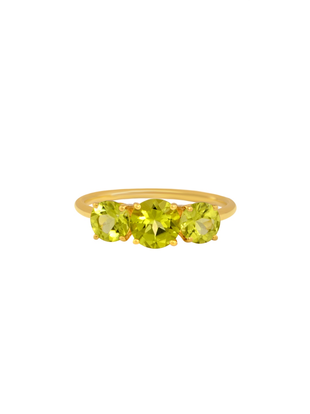 

TALISMAN Women Gold-Plated & Green Stone-Studded Handcrafted Ring