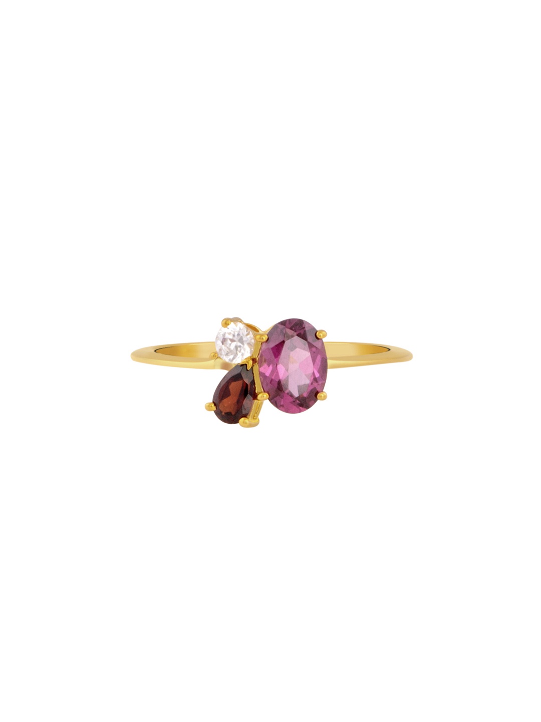 

TALISMAN Women Gold-Plated & Purple Garnet-Studded Handcrafted Ring