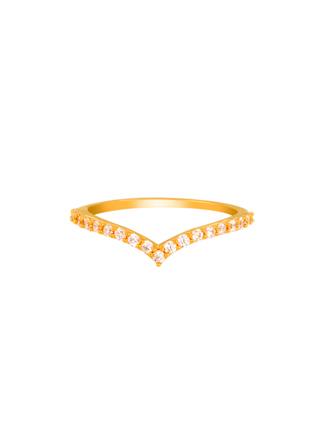 

TALISMAN Women Gold-Plated Cubic Zirconia-Studded Handcrafted Ring