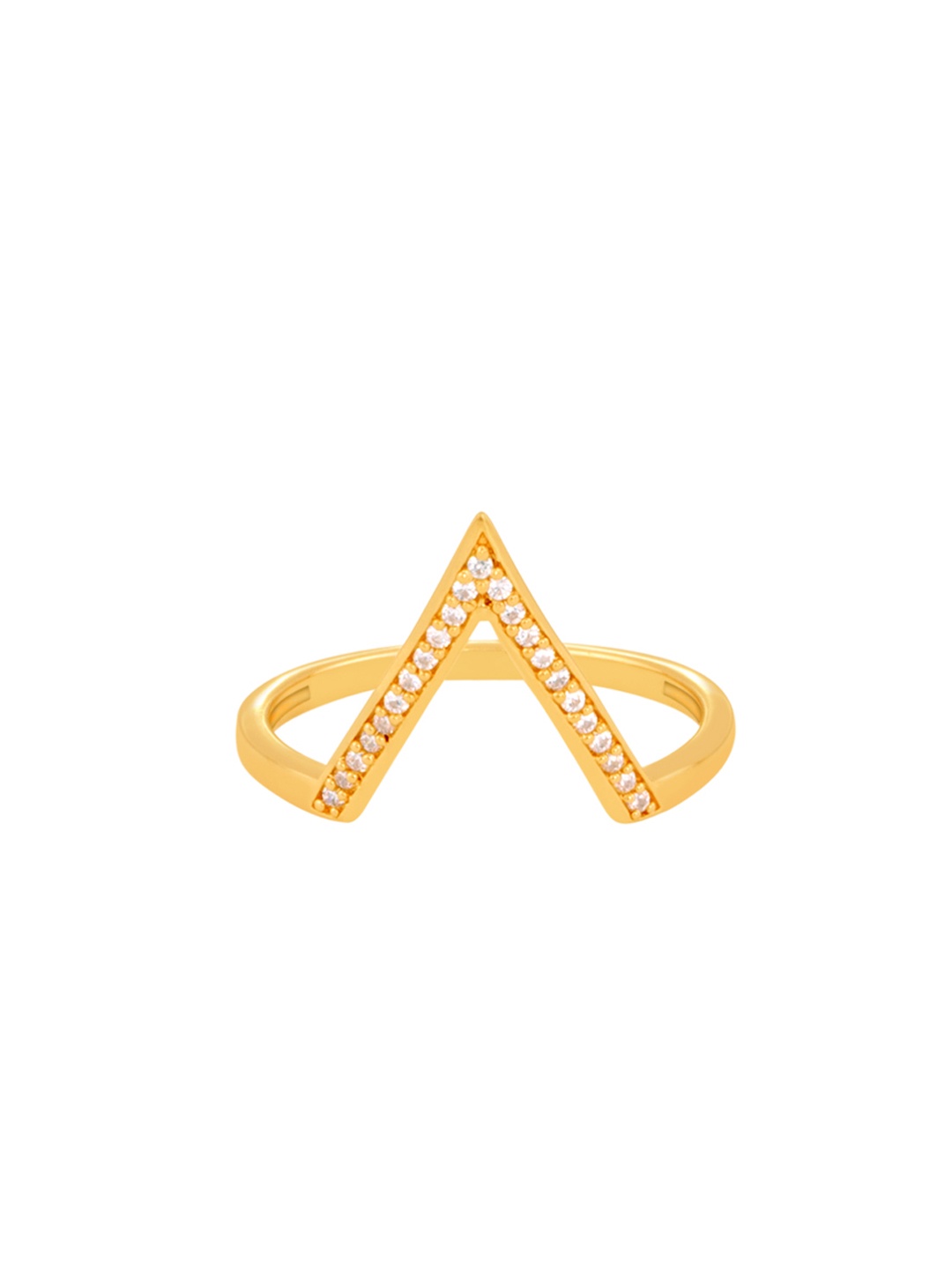 

TALISMAN Women Gold-Plated Cubic Zirconia-Studded Handcrafted Ring
