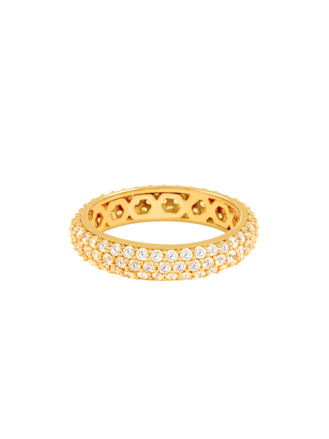 

TALISMAN Women Gold-Plated Cubic Zirconia-Studded Handcrafted Ring