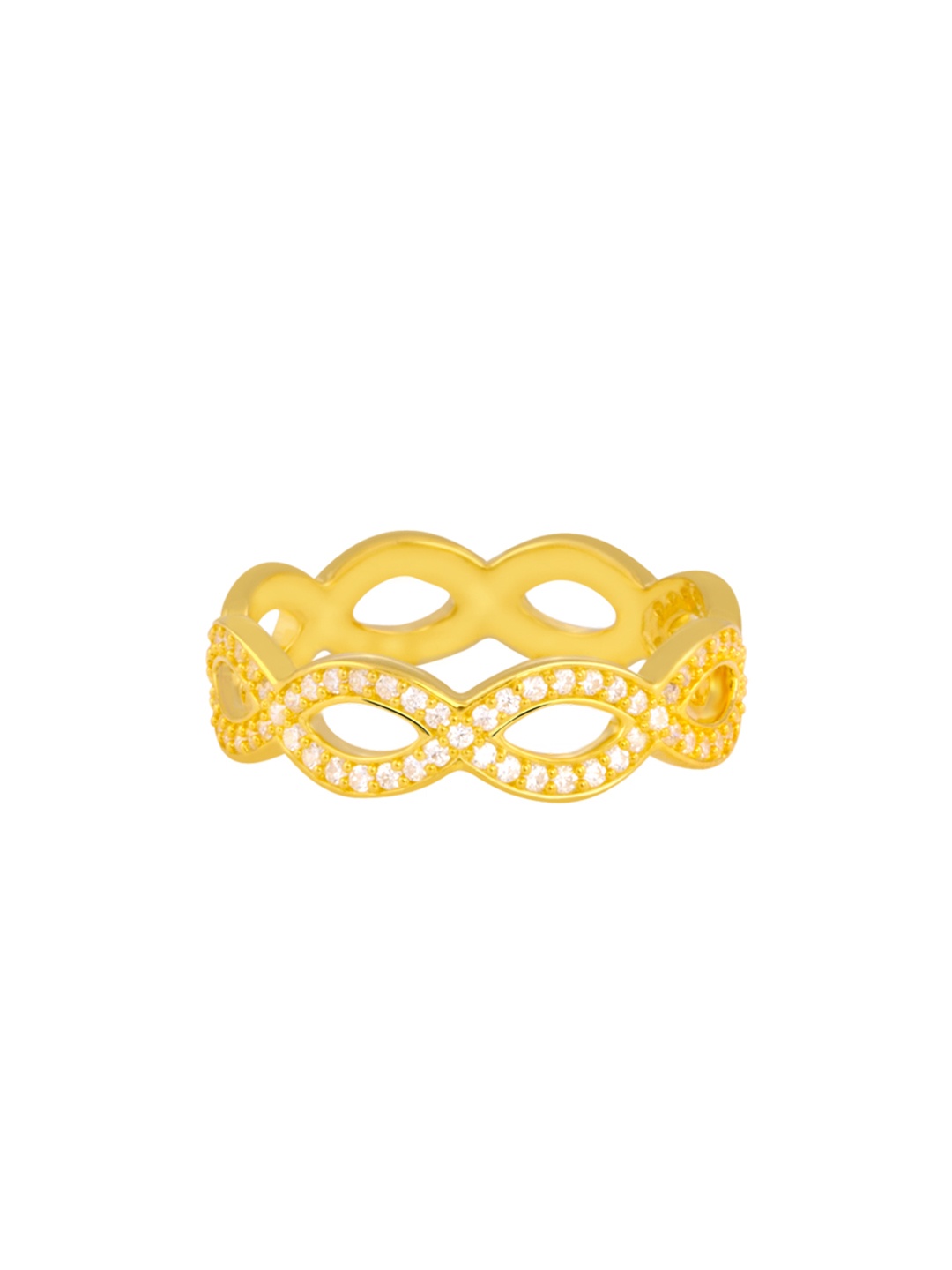 

TALISMAN Women Handcrafted Gold-Plated Cubic Zirconia-Studded Ring